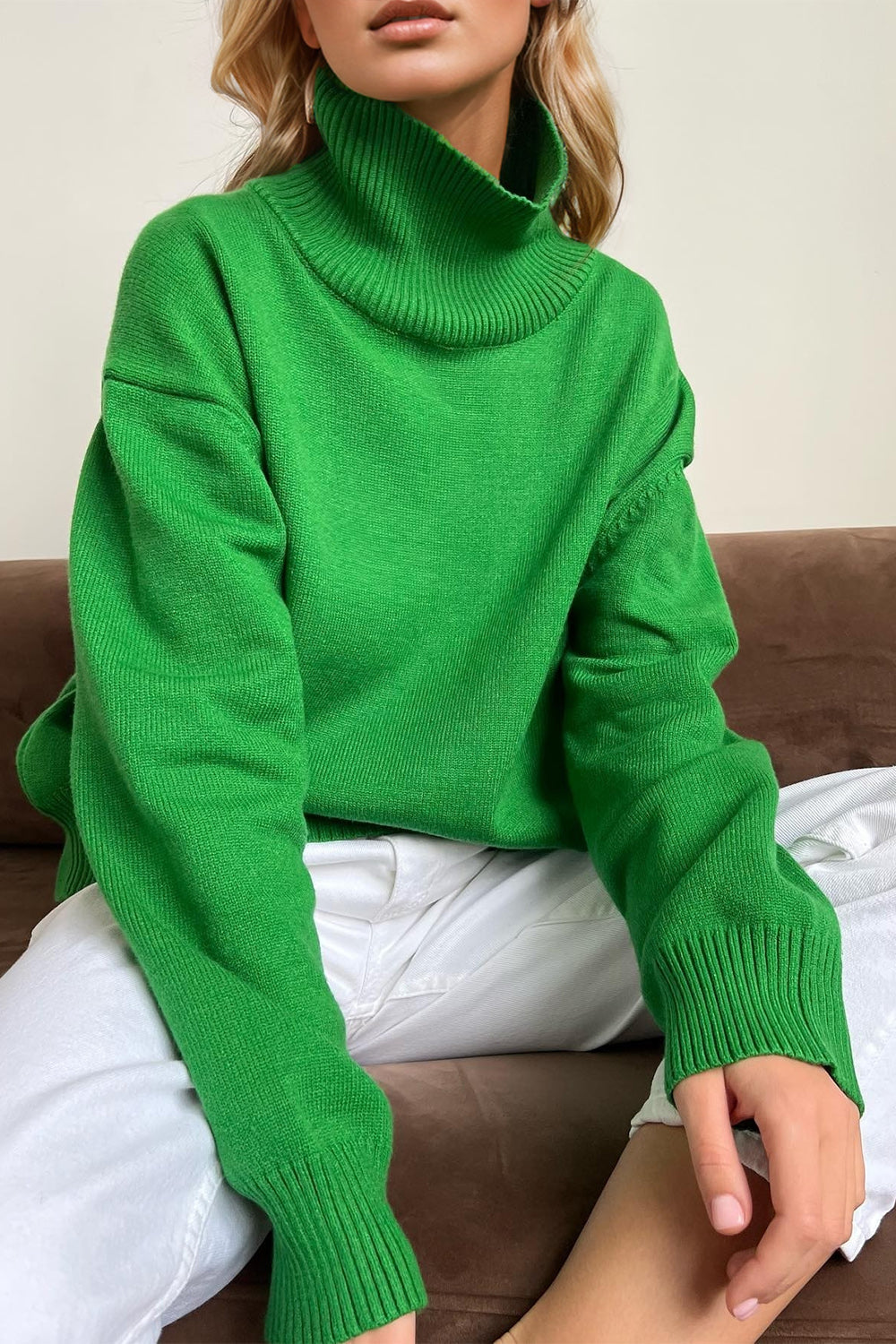 Shopbasicbae Basic Bae Turtleneck Dropped Shoulder Long Sleeve Sweater view 36 - Long Sweater (top)
