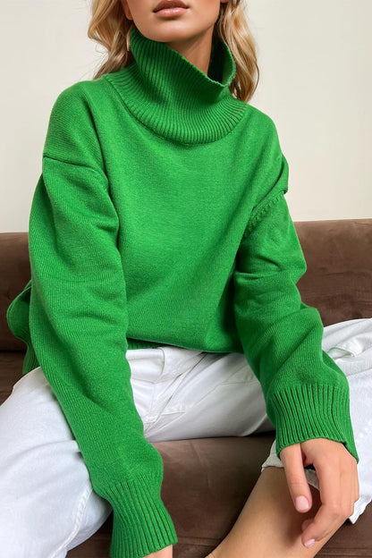 Shopbasicbae Basic Bae Turtleneck Dropped Shoulder Long Sleeve Sweater view 36 - Long Sweater (top)