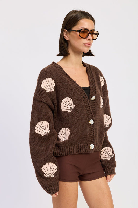 Sierra Cardigan in Mocha Pink view 2 - Sierra Cardigan Llama Wool (top)