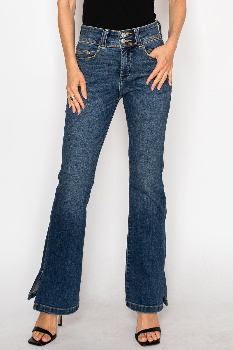 Simone Tummy Control High Rise Bootcut Jeans in 3 (25) view 2 - High-Waisted (bottom)