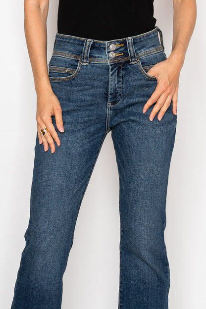 Simone Tummy Control High Rise Bootcut Jeans in 9 (28) view 5 - High-Waisted (bottom)