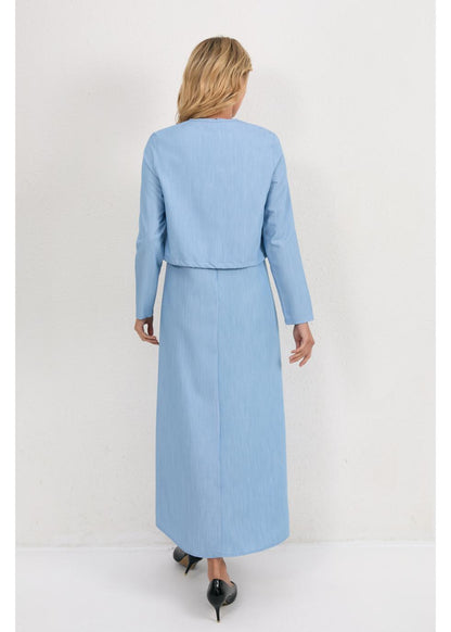 Sky Blue Ease Midi Set in S view 2 - Sky Blue Set Women (dress)