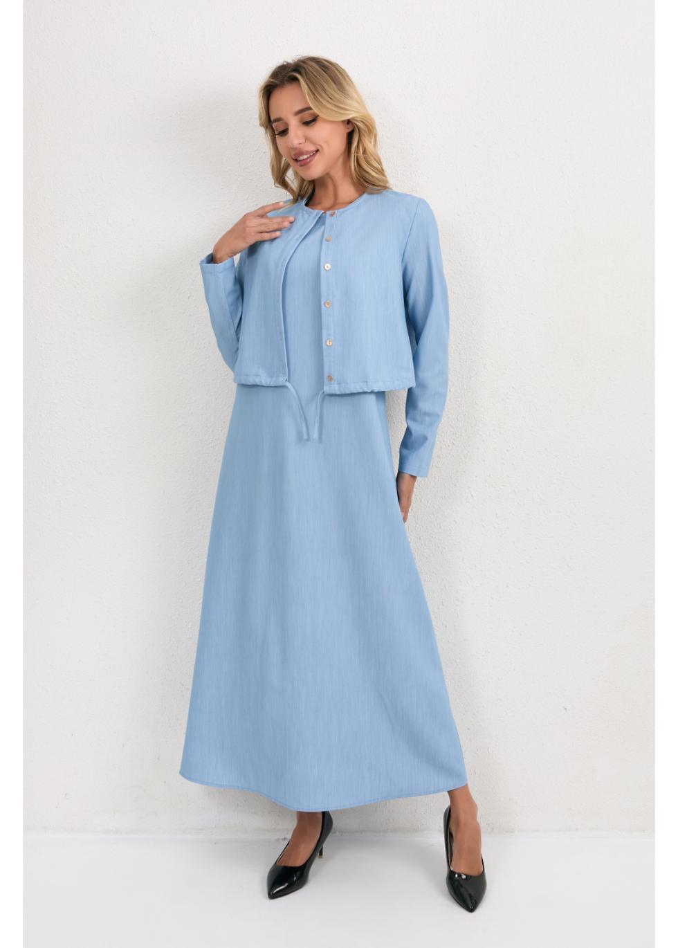 Sky Blue Ease Midi Set in XL view 5 - Sky Blue Set Women (dress)