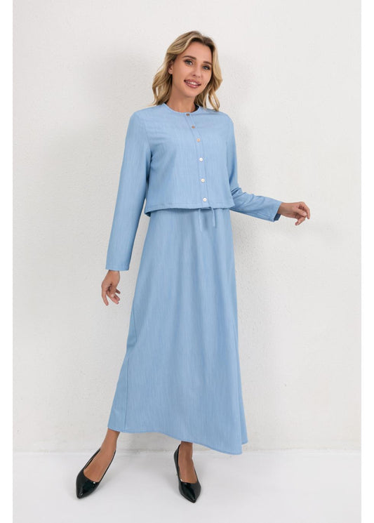 Sky Blue Ease Midi Set in XS - Sky Blue Set Women (dress)
