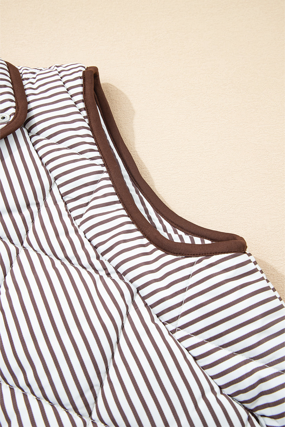 skylar striped snap Skylar Striped Snap Button Scalloped Hem Winter Vest - Brown view 7 (piece) - shop at us.meeeshop