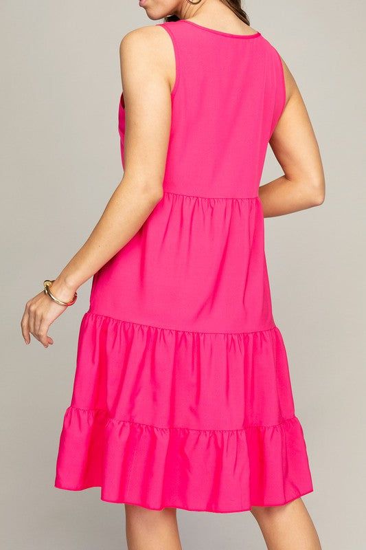 sleeveless tiered dress us.meeeshop - 