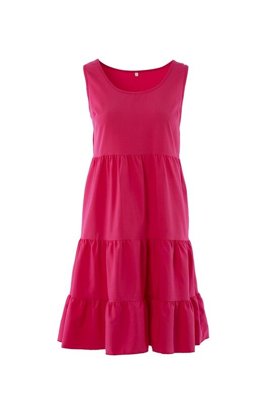 sleeveless tiered dress us.meeeshop - 