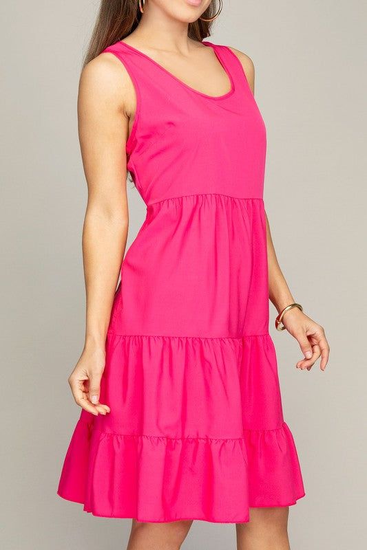 sleeveless tiered dress us.meeeshop - 