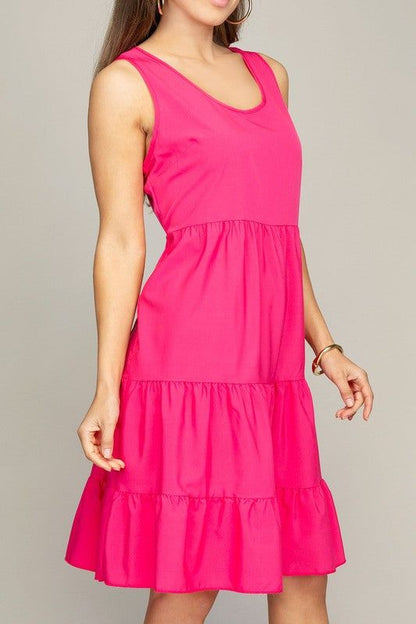 sleeveless tiered dress us.meeeshop - 