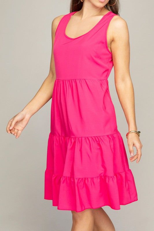 sleeveless tiered dress - us.meeeshop