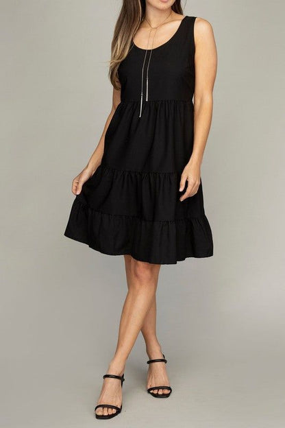 sleeveless tiered dress - us.meeeshop