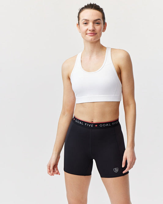 Slide Force Women's Spandex Shorts in Black/Logo Elastic (bottom)