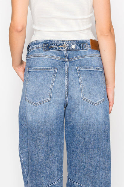 Sloane Adjustable Strap Waistband Barrel Jeans view 8 (bottom)