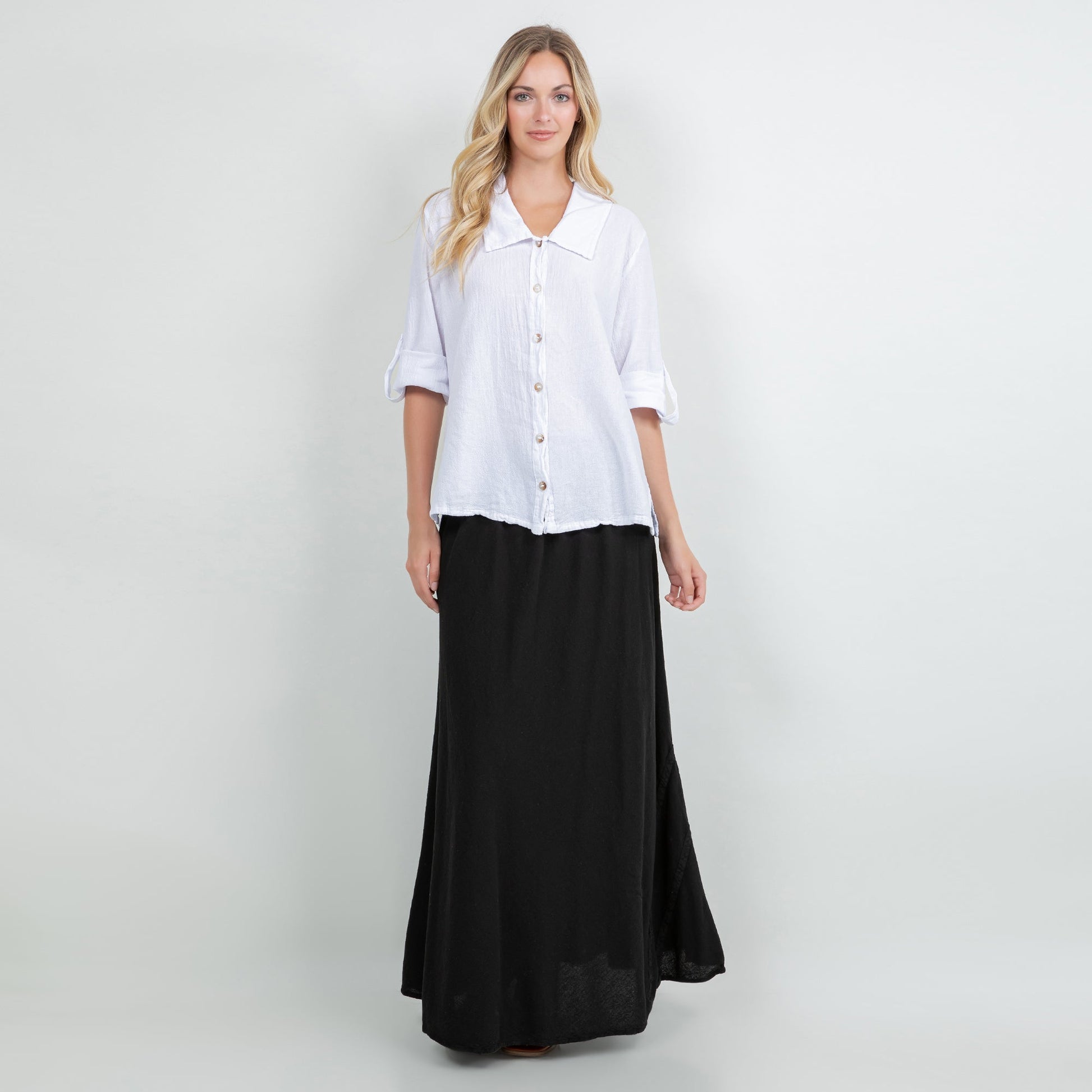 Sloanne Button-up 100% Cotton Gauze in Magenta view 12 (top)