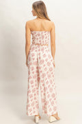 Smocked Tube Top & Wide-leg Pants Set Black view 5 (top) - smocked tube top dress, smocked tube top pat - shop at us.meeeshop