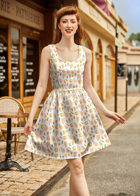 Snacks Shorter Length Fit & Flare Dress in XS