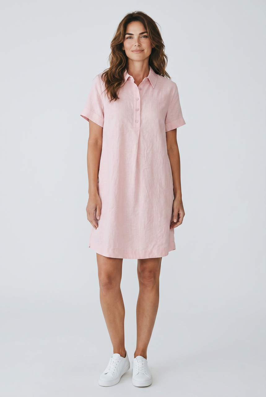 Snoskins Cotton/viscose Popover Dress in Charcoal - Cotton Popover Dress