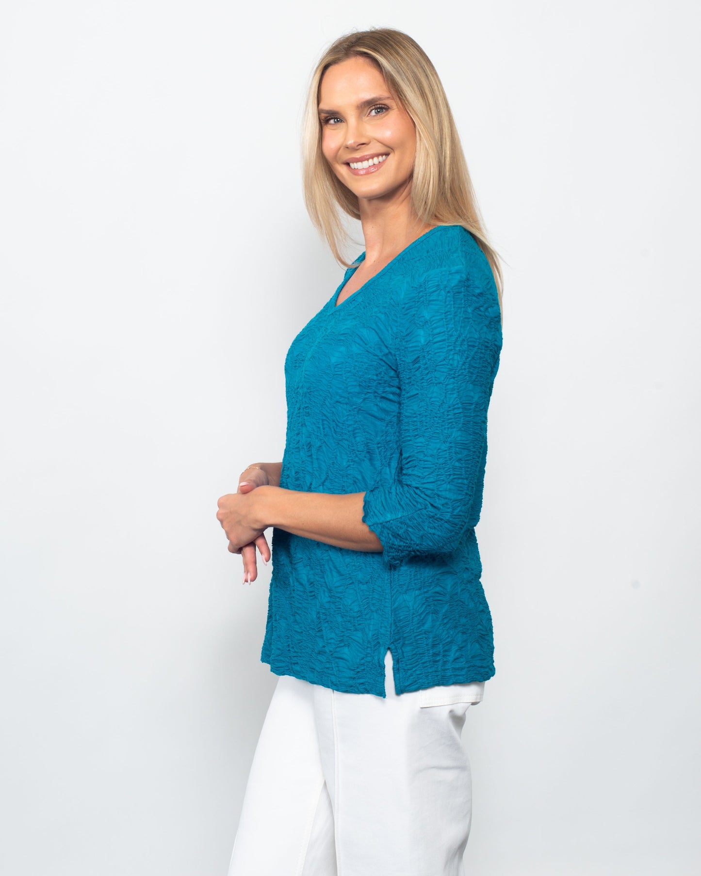 Snoskins Dreamcatcher V-neck Blouse in Caribbean view 10 - What Does A Dreamcatcher Symbolize (top)