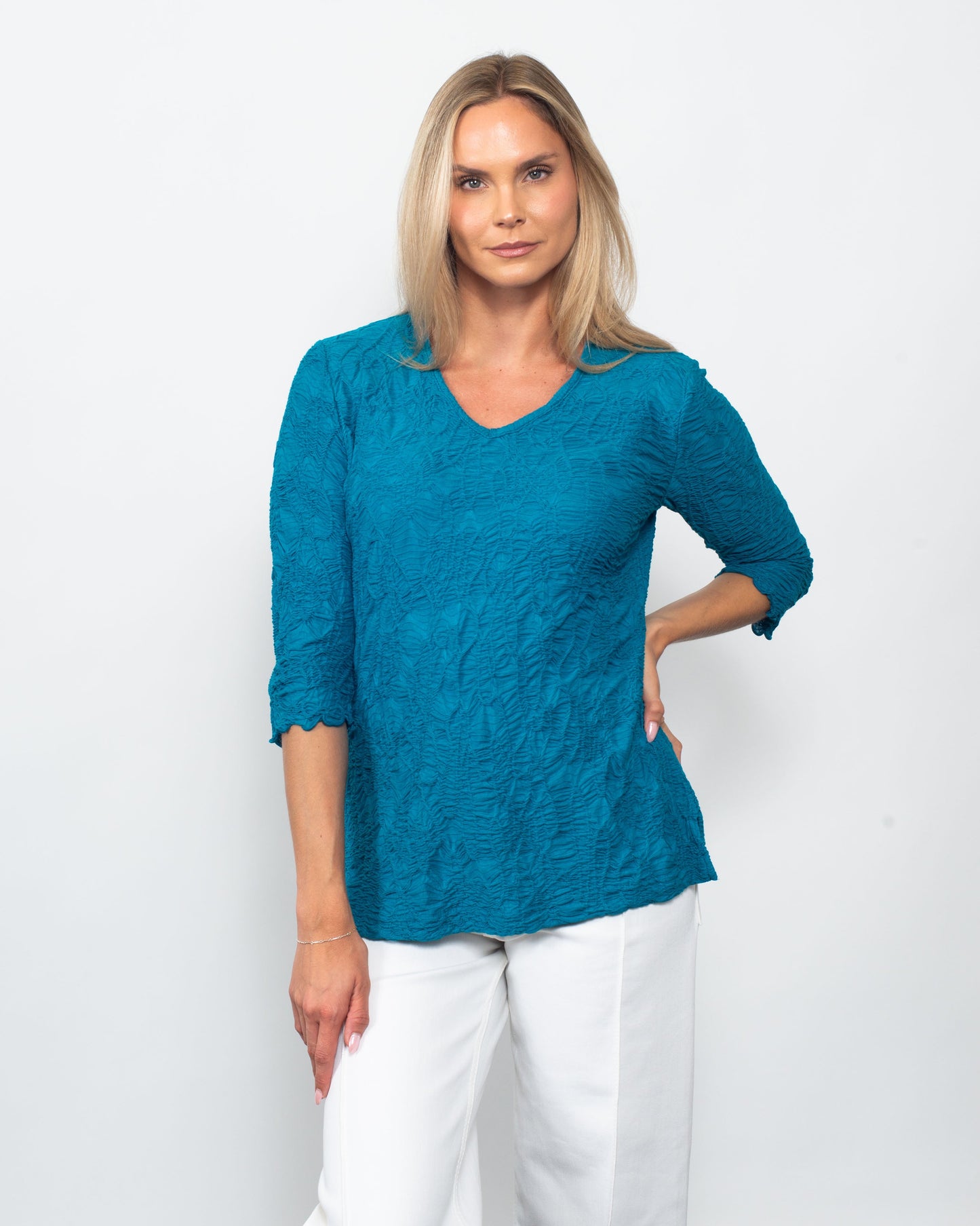 Snoskins Dreamcatcher V-neck Blouse in Caribbean view 9 - What Does A Dreamcatcher Symbolize (top)