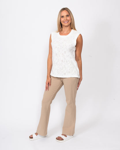 Snoskins Fine Twill Bootcut Legging in Dark Roast (bottom)