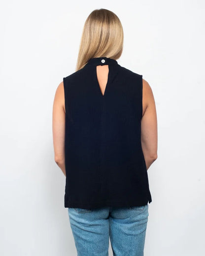 Snoskins Organic Cotton Gauze Halter Top in Black view 3