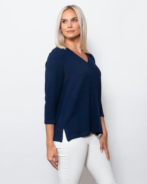 Snoskins Seersucker V-neck Blouse in Lavender view 4 - Seersucker Blouses (top)