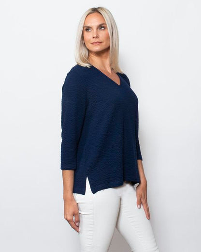 Snoskins Seersucker V-neck Blouse in Lavender view 4 - Seersucker Blouses (top)