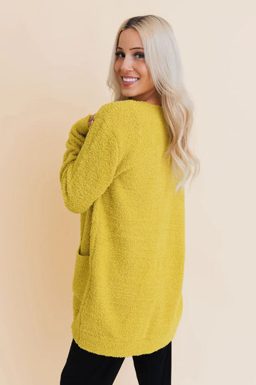 Snuggle Chic Boucle Bliss Cardigan Top - MeeeShop Women's Fashion