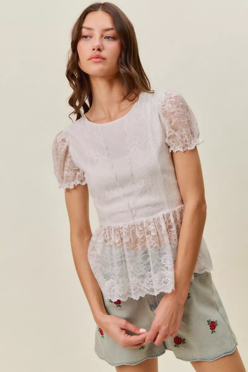 So Me Rose Embroidery High Rise Scallop Hem Denim Shorts view 7 (bottom) - rose embroidered shorts, flo - shop at us.meeeshop