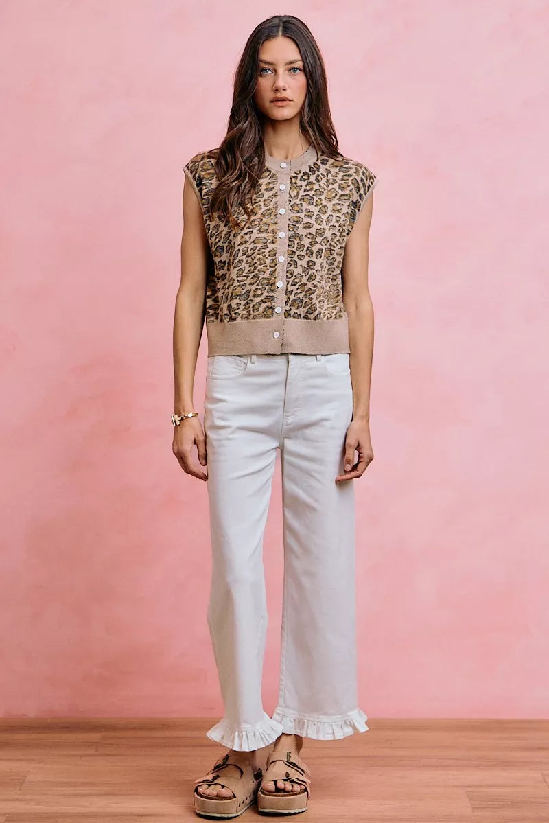 So Me Ruffled Bottom Detail Mid Rise Jeans view 6 (bottom) - ruffle bottom jeans for women, ruffle bott - shop at us.meeeshop