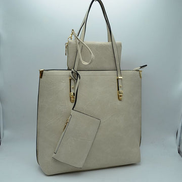 Soft Faux Leather Tote Handbag with Wallet - MeeeShop Women's Fashion