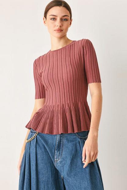Soft Girl Sweater Knit Top in MARSALA view 6 - Fall Wardrobe Essential - Soft Girl Sweater Short Set