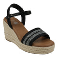 Solene Black Slingback Espadrille Wedge Sandals Black (bag) - wedge sandals, espadrille wedge sandals - shop at us.meeeshop