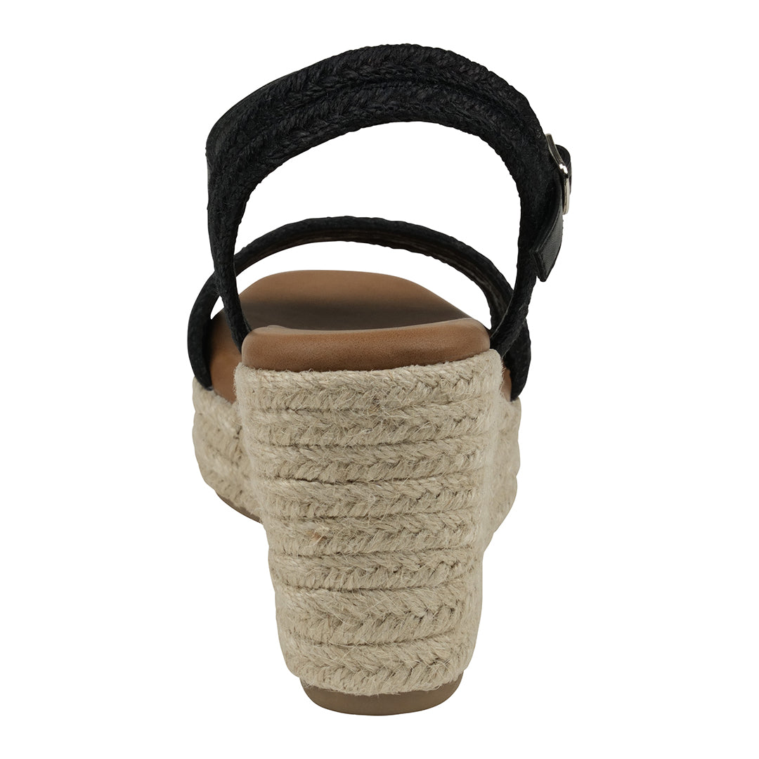 Solene Black Slingback Espadrille Wedge Sandals Black view 2 (bag) - wedge sandals, espadrille wedge sa - shop at us.meeeshop