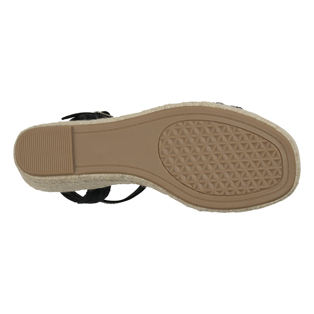 Solene Black Slingback Espadrille Wedge Sandals Black view 3 (bag) - wedge sandals, espadrille wedge sa - shop at us.meeeshop
