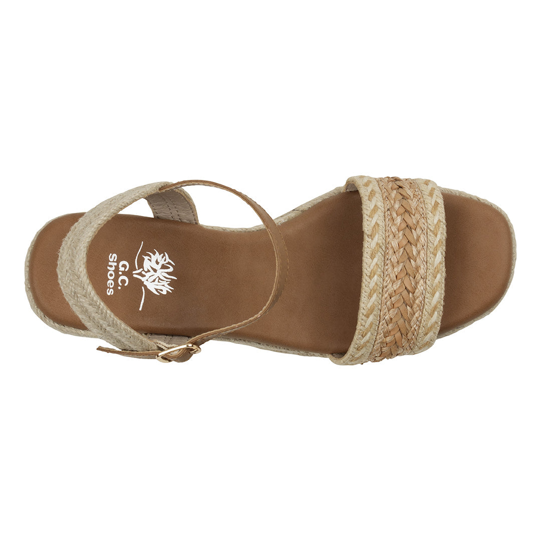 Solene Natural Slingback Espadrille Wedge Sandals Natural view 5 (bag) - wedge sandals, espadrille wedg - shop at us.meeeshop