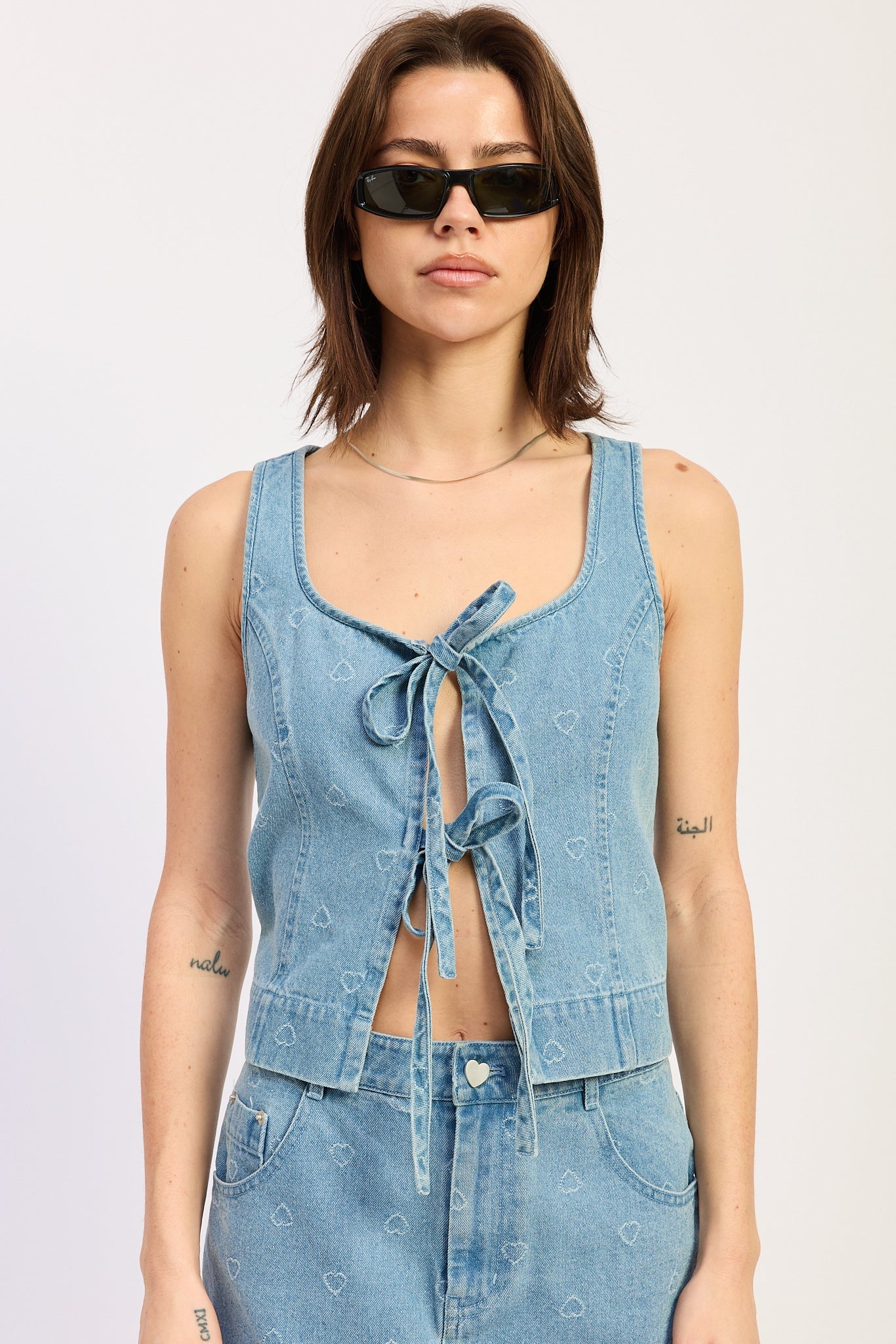 Solene Tie Top in Light Blue Denim - Solene Top Ravelry