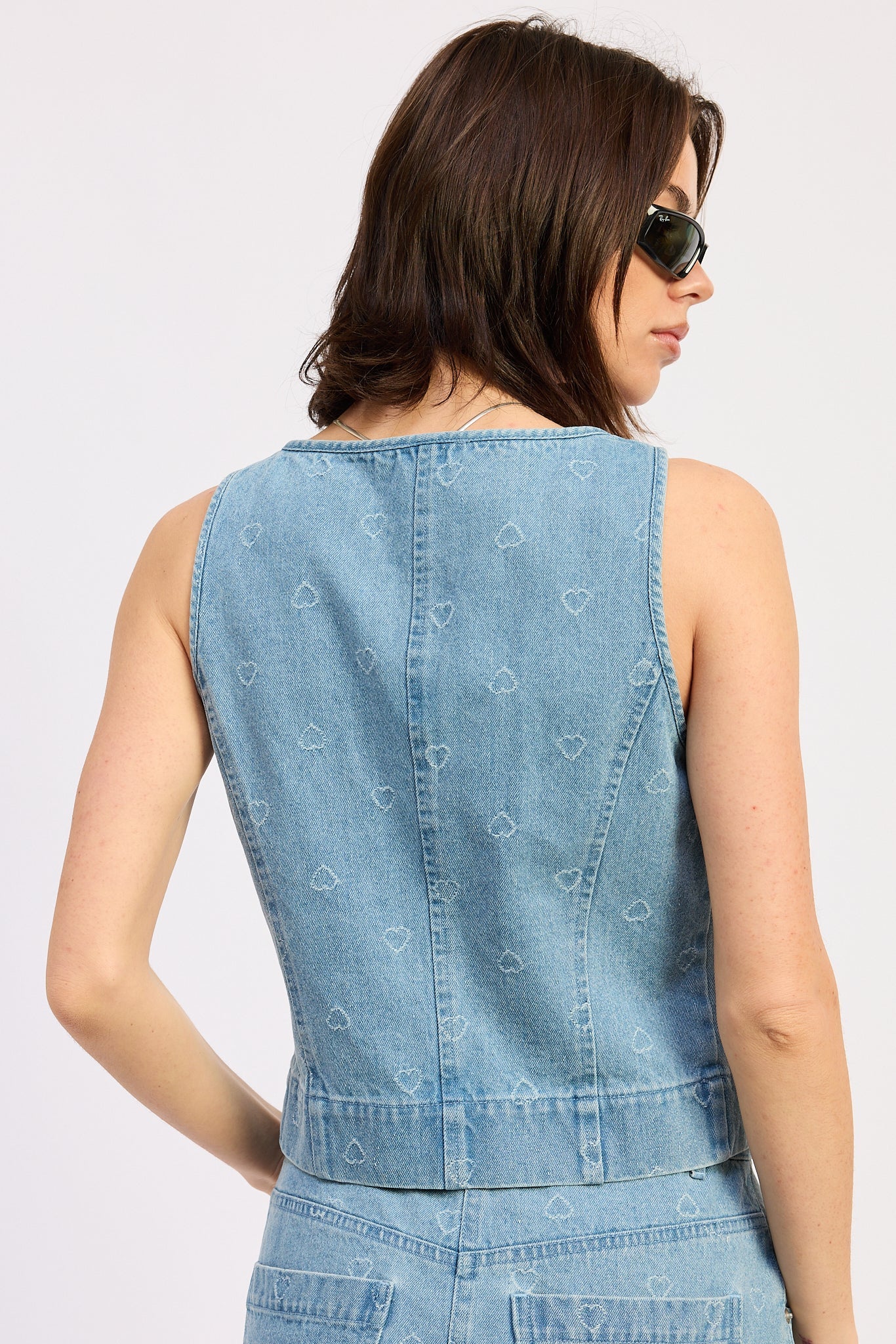 Solene Tie Top in Light Blue Denim view 3 - Solene Top Ravelry