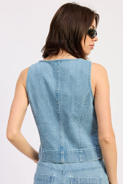 Solene Tie Top in Light Blue Denim view 3 - Solene Top Ravelry