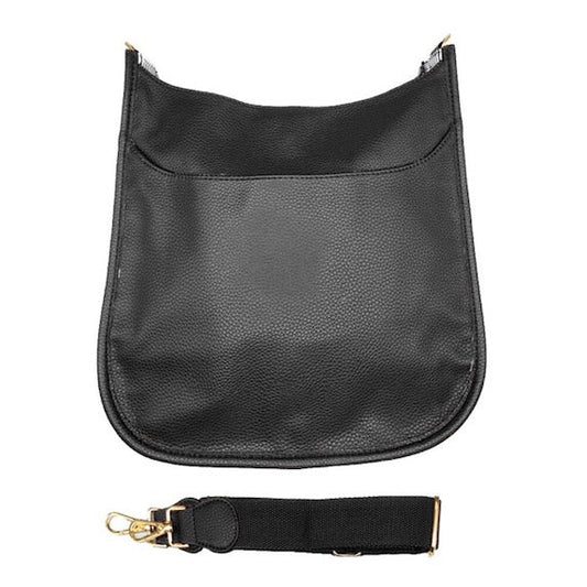 Solid Colored Faux Leather Adjustable Crossbody Tote Handbag in Black - Solid Color Crossbody Handbag Pink