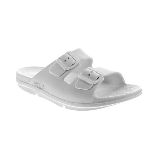 Sovella Active Recovery Sandals Women's Pf Buckle Slide White in 4 - Sovella Athletic Shoes