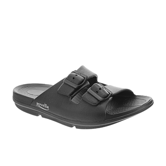 Sovella Active Recovery Sandals Women's Pf Buckle Slide Black in BLACK (shoe)