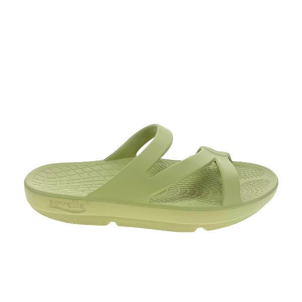 Sovella Active Recovery Sandals Women's Pf Green Slide in GREEN view 2 (shoe)