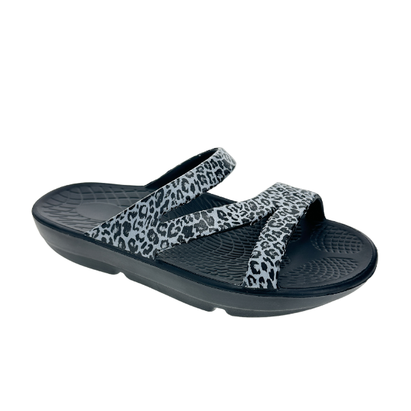 Sovella Active Recovery Sandals Women's Pf Slide Black/leopard in BLACK LEOPARD - Sovella Athletic Shoes