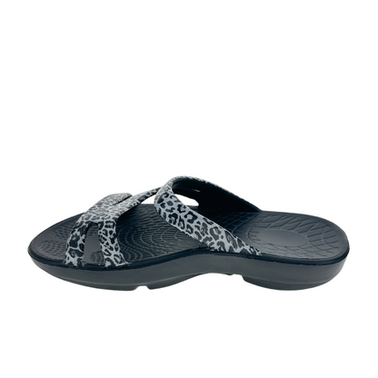 Sovella Active Recovery Sandals Women's Pf Slide Black/leopard in BLACK LEOPARD view 3 - Sovella Athletic Shoes