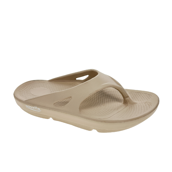 Sovella Active Recovery Sandals Women's Pf Thong Beige in BEIGE - Sofibella Activewear (shoe)