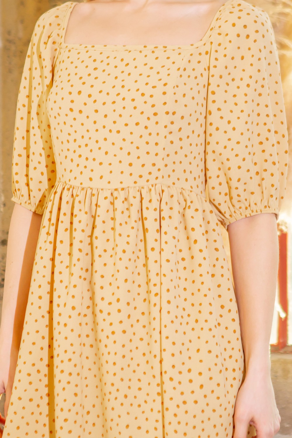 Spagetti Tie Back Puff Sleeve Woven Dress view 9 - Spaghetti Strap Puff Dress