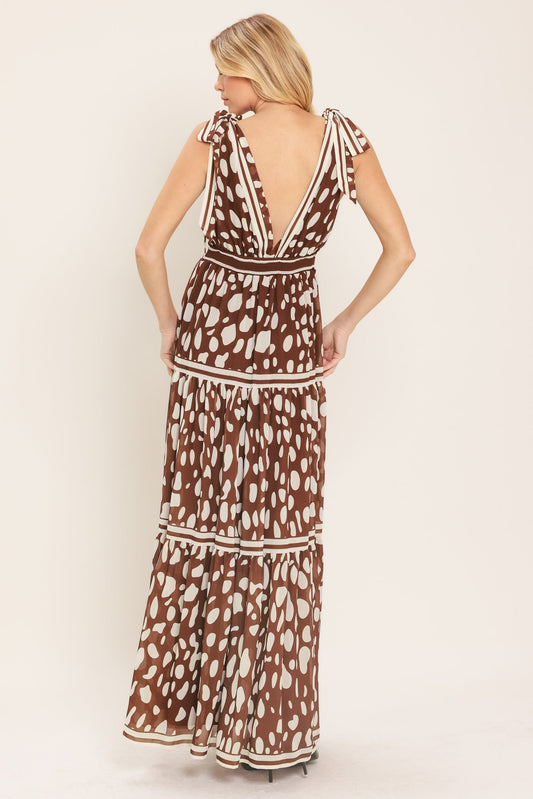 Spiced Terrain Woven Maxi Dress in BROWN view 2