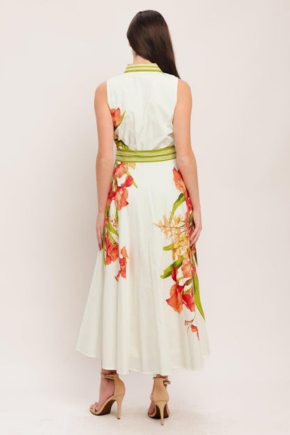 Spring Heirloom Woven Midi Dress in OFF WHITE view 2