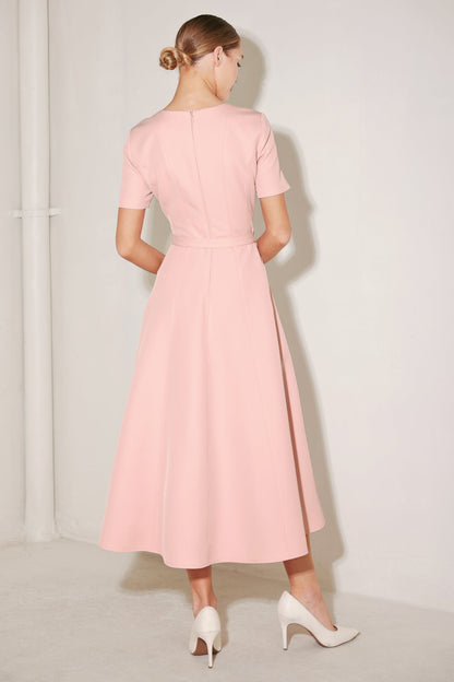 spring icon pink Spring Icon Pink Woven Midi Dress view 4 (dress) - shop at us.meeeshop